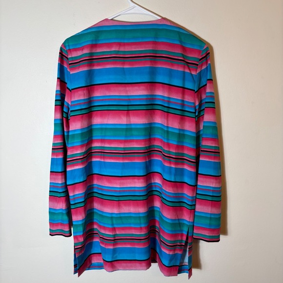 Vintage Talbots 100% Silk Striped Blouse‎ 90s Retro Size 6 - Picture 5 of 5